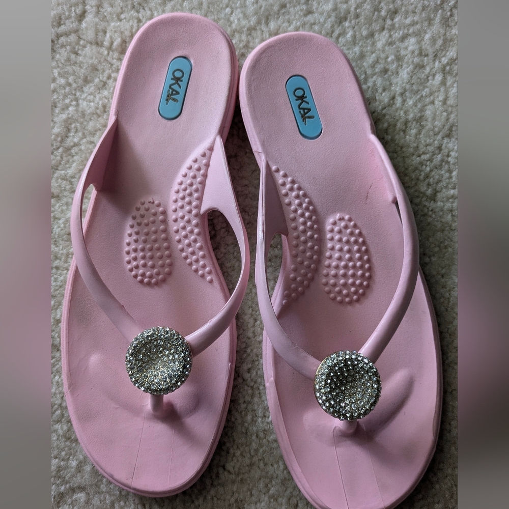 Oka-B Pink Stone Sparkle Women's Sandals Made In The USA